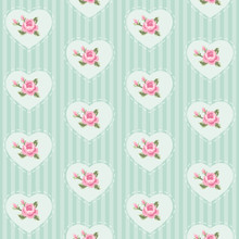 Cute Seamless Vintage Pattern With Hearts In Shabby Chic Style