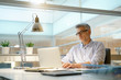 © goodluz - Businessman working in office with laptop computer