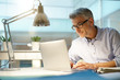 © goodluz - Businessman working in office with laptop computer