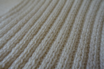 Poster - Close up of beige handmade rib knit fabric