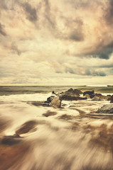 Fototapeta krajobraz natura plaża vintage fala