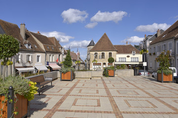 Wall Mural - Square at Sancerre, medieval hilltop town, commune and canton in the Cher department of central France overlooking the Loire River. It is noted for its wine