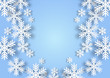 © shark749 - White snowflake on blue background vector illustration paper art style, Christmas and Happy New Year concept