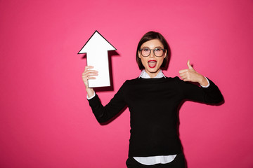 Portrait of an excited happy businesswoman