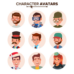 Wall Mural - People Avatars Collection Vector. Default Characters Avatar Placeholder. Cartoon Flat Isolated Illustration