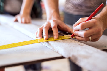 Wall Mural - Small business of a young couple.