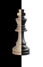 Chess King Showing Its Duality In Black And White Background