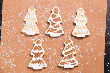 Christmas tree homemade gingerbread cookies