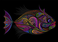 Color Vector Fish From Various Patterns