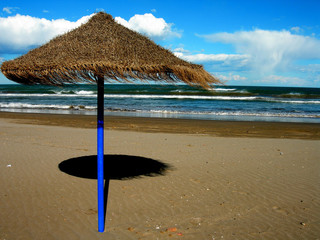 beach with umbrella