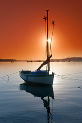 Poster - silhouette de voilier dans le golfe du Morbihan