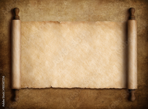 scroll parchment over old p...