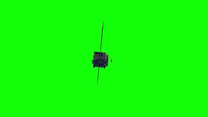 Poster - Communication Satellite. Green Screen. 3D Animation.