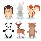 Fototapeta Pokój dzieciecy - woodland animals wild icon vector illustration design