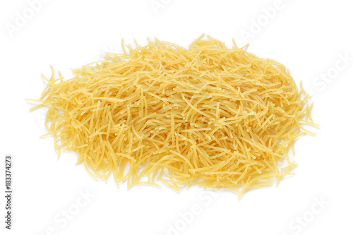 Fotografía pasta Vermicelli on white background