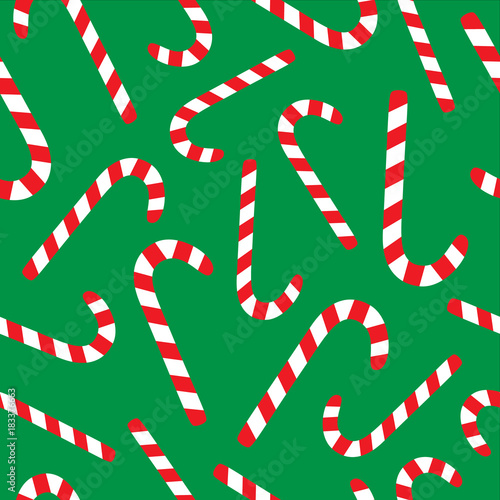 Christmas Candy Cane Vector Seamless Pattern Festive Green Background With Sweet Red And White Candy Canes Buy This Stock Vector And Explore Similar Vectors At Adobe Stock Adobe Stock