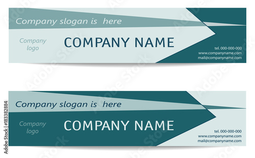 Headers Design Two Business Banners Set Blue Green Teal Tones