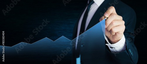 Cuadros en Lienzo Man with business graph. Business concept.