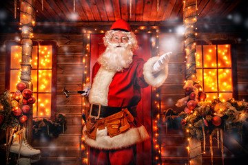 Wall Mural - santa claus is builder