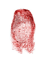 Red Fingerprint On White Paper
