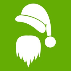 Sticker - Santa Claus hat and beard icon green