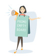 © inspiring.team - Woman with promotion board