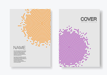 Poster - Brochure template with halftone design. Annual report, magazine, flyer