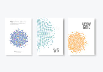 Poster - Brochure template with halftone design. Annual report, magazine, flyer
