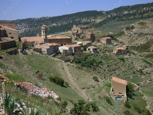 Cuadros en Lienzo Cañada de Benatanduz,pueblo de España, en la provincia de Teruel, Comunidad Autó