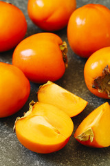 Sticker - Delicious fresh persimmon fruits