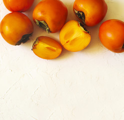 Sticker - Delicious fresh persimmon fruits