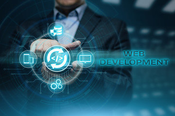 Wall Mural - web development coding programming internet technology business concept