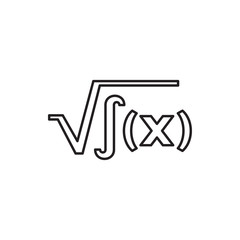 Sticker - square root icon illustration