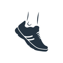 Running Shoes Icon On White Background, Fitness, Sport