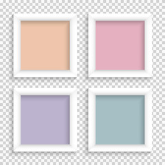Wall Mural - set of realistic square empty picture frames