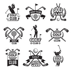 Wall Mural - badges or logos for golf club. monochrome pictures isolated on white