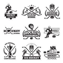 Wall Mural - labels and badges of winter sport. hockey championship