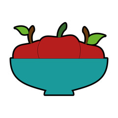 Poster - bowl with apples fresh vector illustration design