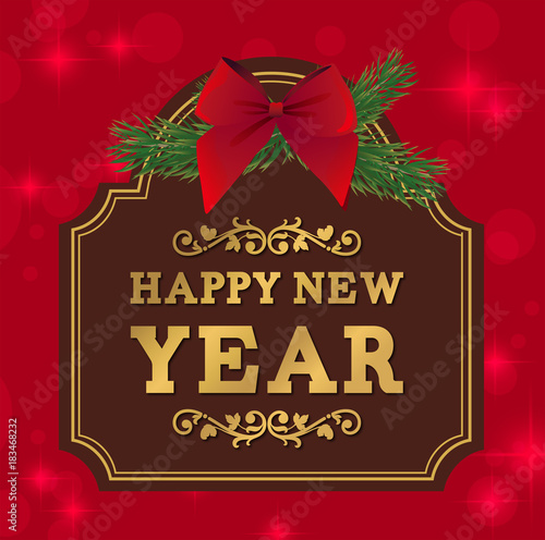 Merry Christmas and Happy New Year fashionable banner, card