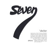 Fototapeta  - Number handwritten typography seven