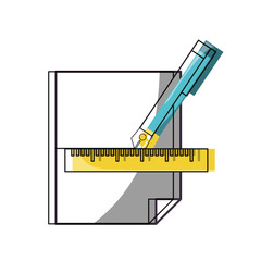 Wall Mural - fountain pen and sheet icon