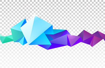 Sticker - Vector abstract faceted crystal banner, 3d shape with triangles, geometric, modern template.