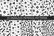 © ExpressVectors - Memphis seamless patterns - vector swatches collection. Fashion 80-90s. Black and white textures