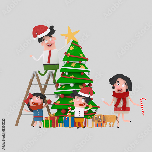 Download Happy Family Decorating Christmas Tree Isolate Easy Background Remove Easy Color Change Easy Combine For Custom Illustration Contact Me Buy This Stock Illustration And Explore Similar Illustrations At Adobe Stock PSD Mockup Templates