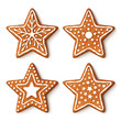 © electriceye - Set of gingerbread christmas star cookies with ornaments