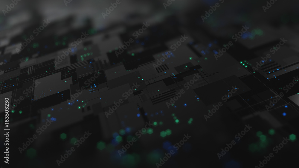 Abstract high tech digital technology background made of particles and ...