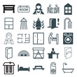 © HN Works - Set of 25 room filled and outline icons