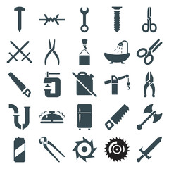 Poster - Set of 25 steel filled icons