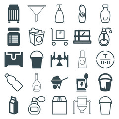 Sticker - Set of 25 container filled and outline icons