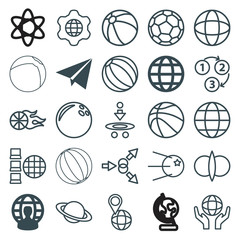 Poster - Set of 25 sphere outline icons